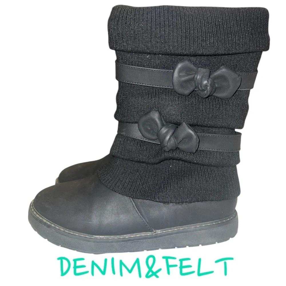 Dream Pairs Girl's Winter Snow Boots w/ Faux Fur Lining & Bowknot Design | NEW🖤